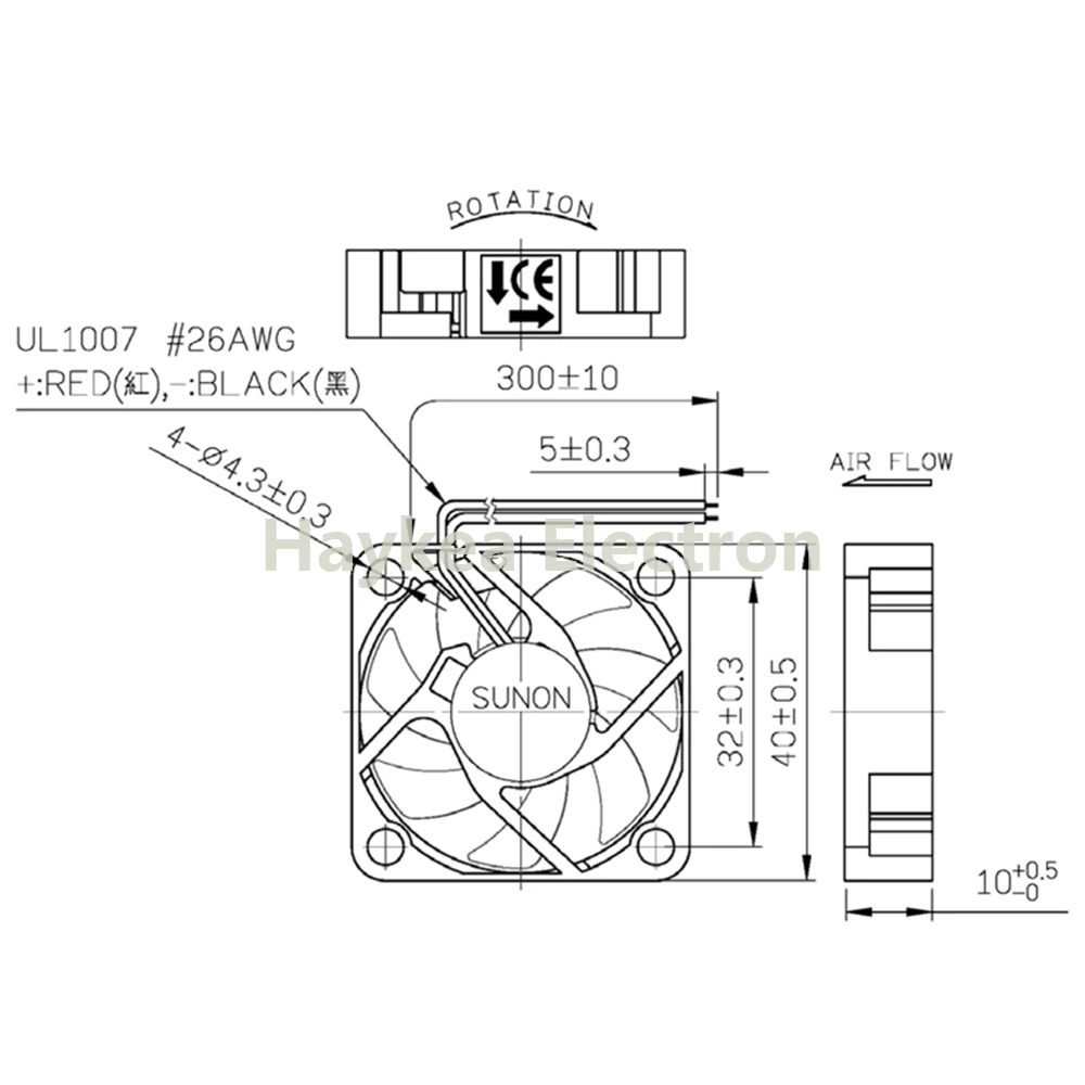 A Sunon HA40101V4-0000-c99 4010 40MM 4CM 40*40*10 Hűtő ventilátor 12V 0,8 W 0.06 3 pin-vagy 2-pin Támogatás velocimetry HA40101V4 Kép 4