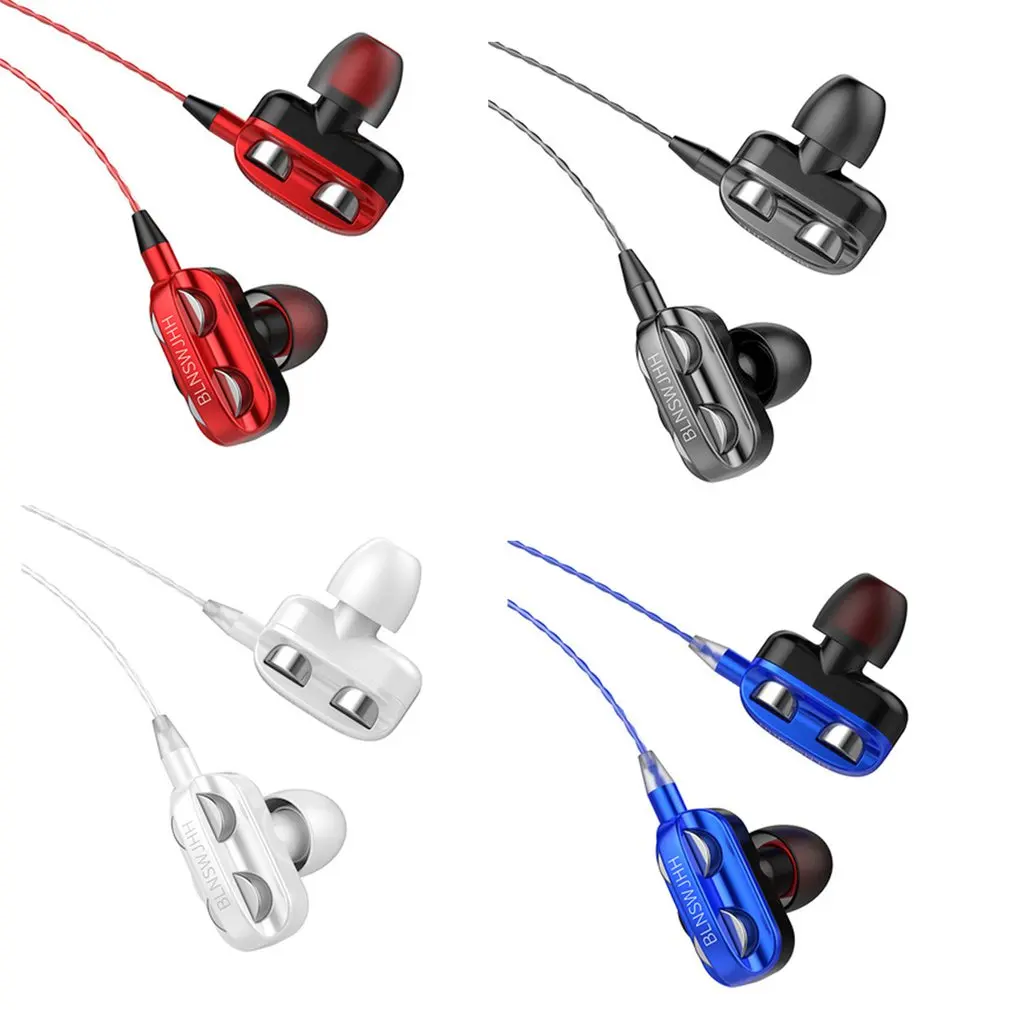Fülhallgató, 3D Sztereó, Dual Driver Zenét Fülhallgató Erős Basszus HIFI Sport Fülhallgató Okos Telefon, Vezetékes Fejhallgató - Tuning Kép 4
