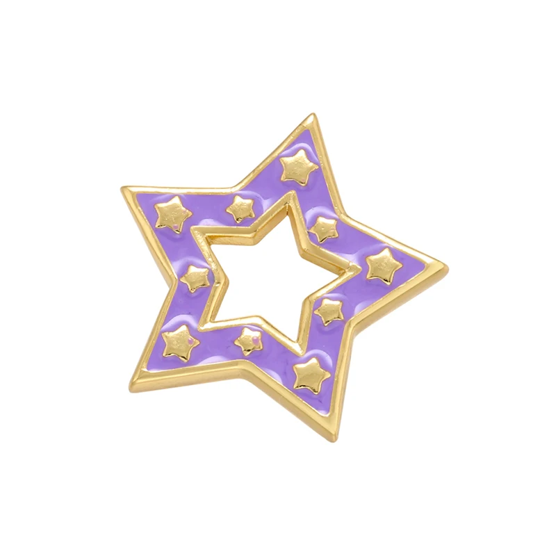 ZHUKOU kimagozott csillag medál zománc romantikus csillag varázsa DIY kézzel készített nyaklánc, fülbevaló, ékszer, kiegészítők, nagykereskedelmi VD965 Kép 4