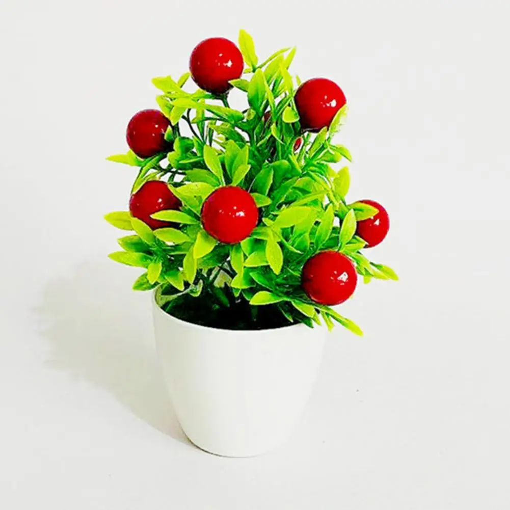 Mesterséges Gyümölcs Bonsai Mini Narancs, Gránátalma Fa Ablakpárkányon Dekoráció, Műanyag Udvar Szimulált Bonsai Növények Otthon Kép 4
