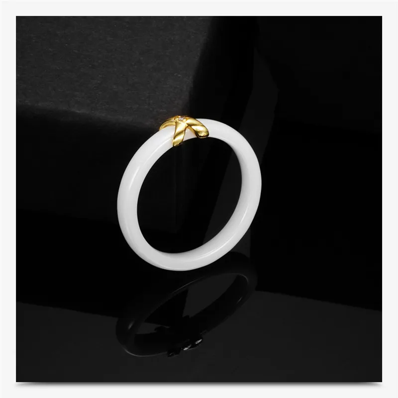 Koreai Divat A Fekete-Fehér Kristály Pár Gyűrűk Egyszerűség Geometria Arany Gyűrű Női Ékszerek 2020-As Új Kép 4