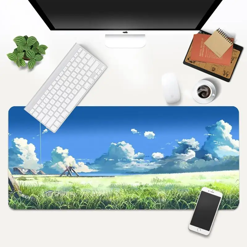 Anime táj Billentyűzetek Mat Gaming mousepad Asztal Mat Animáció XL Nagy Gamer Billentyűzet PC Pult Mat Takuo Tabletta Mousepads Kép 4