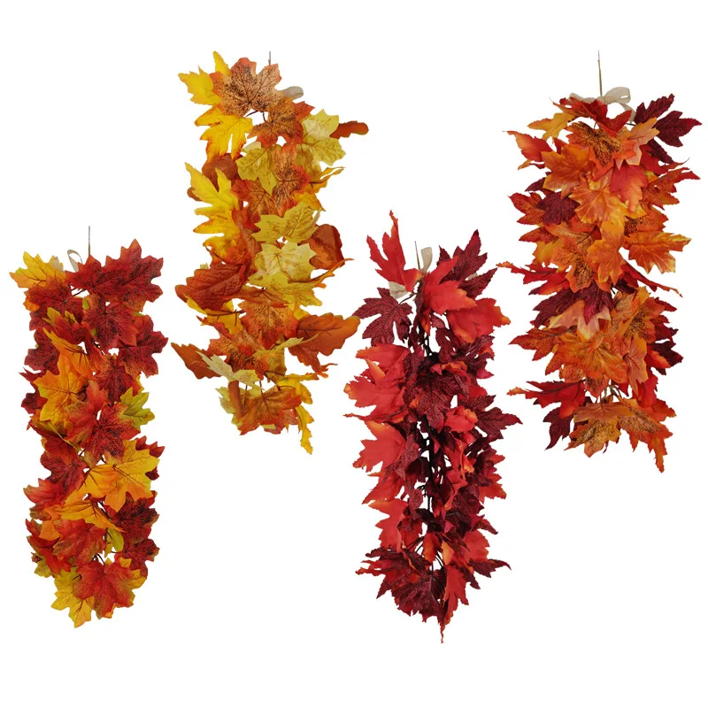 Mesterséges Növény Őszi Színek Maple Leaf Rattan Ünnepi Hangulatot Halloween Dekoráció Dísztárgy Home Hotel Party Dekoráció Kép 5