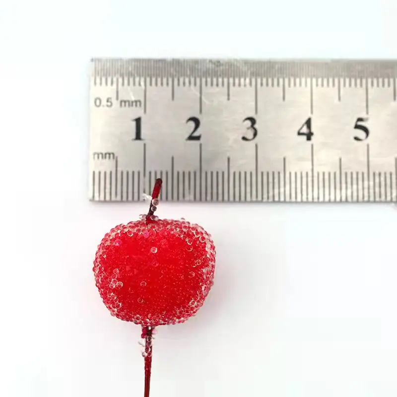 30db 2 cm Mini, az Apple Hamis Gyümölcs üveg Bogyók Mesterséges gránátalma piros cseresznye Csokor Stamen Karácsonyi Apple Dekoratív Kép 5