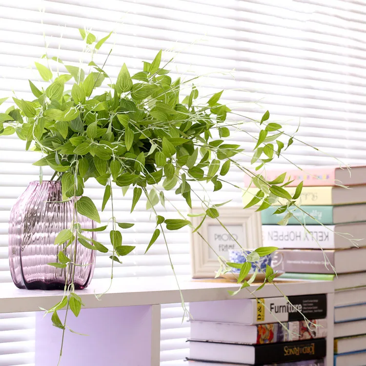 DIY Virág szőlő & rattan mesterséges növény levelei bonsai Vitalitás selyem Zöld fonott megszervezése tartozékok növény Kép 5