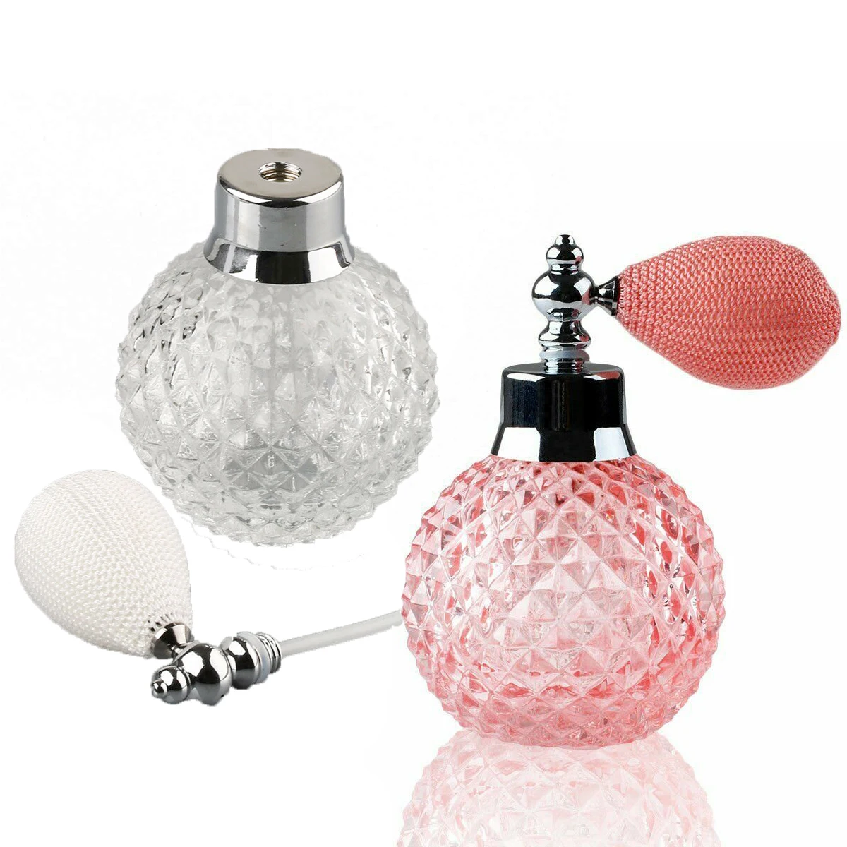 Légzsák Parfümös Üveg K9 Kristály Spray 100ml Porlasztó Újratölthető Gyémánt Minta Luxus Hordozható Átlátszó/Rózsaszín Kozmetikai Ajándék Kép 5