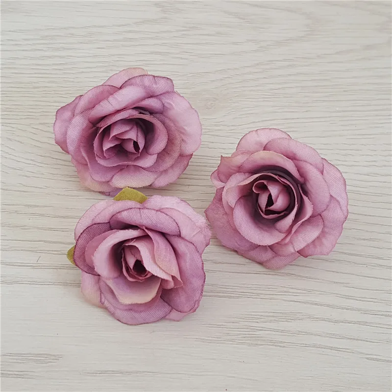 15pcs 4cm11color Mesterséges szimuláció selyem tea rózsa virág feje 
