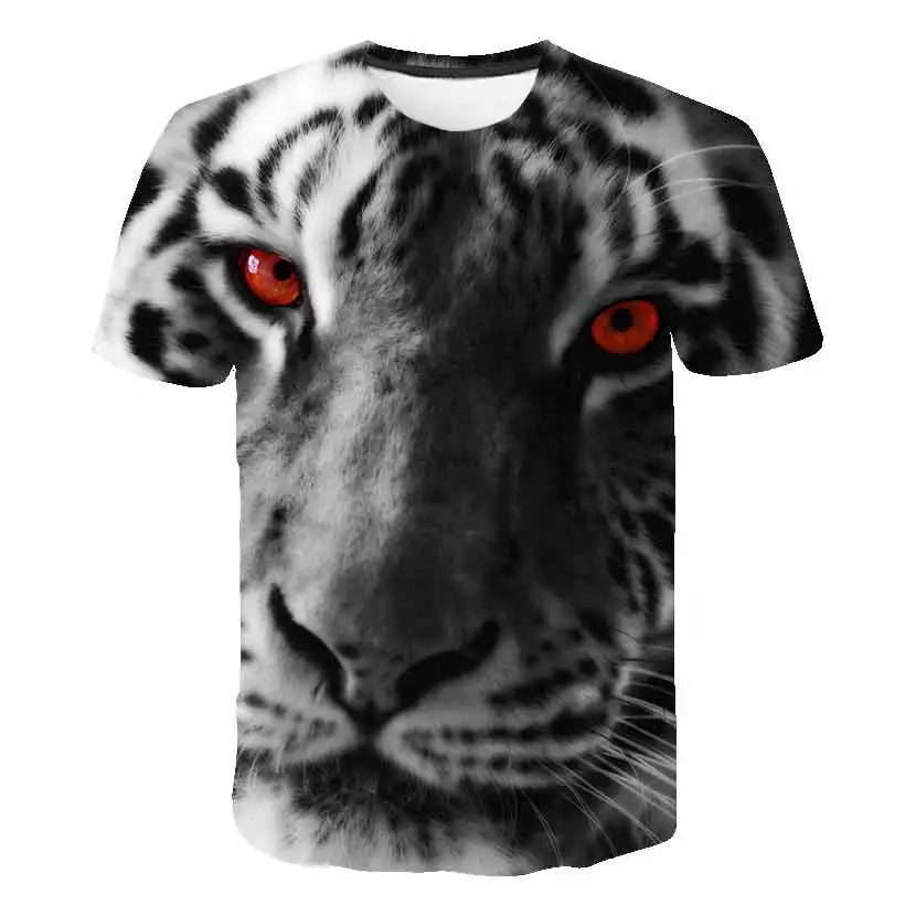 Nyáron a Gyerekek 3D-s Rövid Ujjú Szabadidő Tigris póló Állat a Tigris Nyomtatott Fiúk Lányok Tigris póló, Gyerek Divat Tigris Tshirt Kép 5