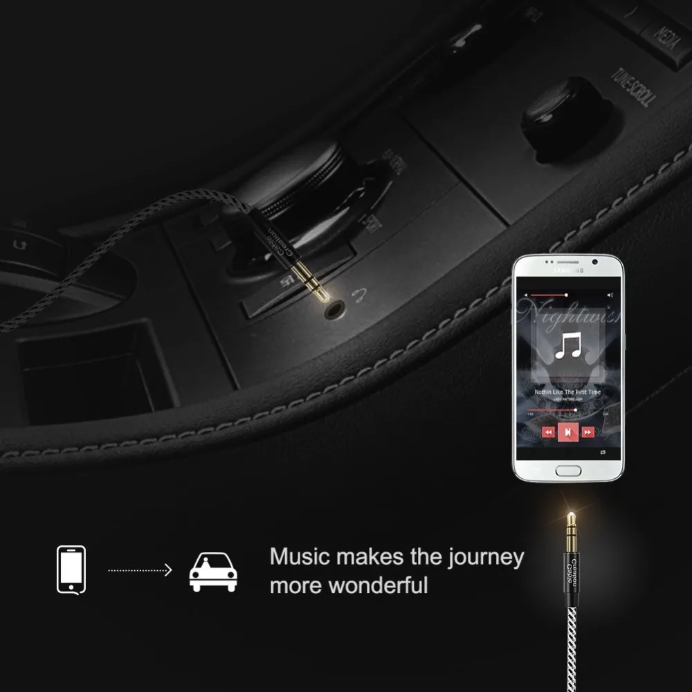 Aux Hosszabbító kábel Kábel férfi Férfi Kiegészítő Audio Sztereó Kábel Kompatibilis Autó,ipod, iphone & Több B&Fehér Kép 5