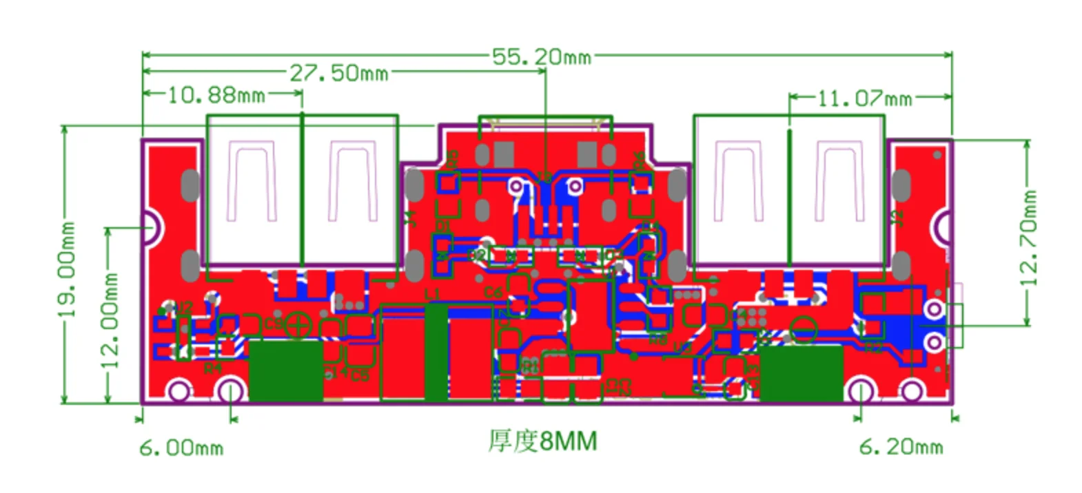 5V 2A Micro USB-C-Típusú Akkumulátor Gyors Akkumulátor Töltő Töltő Modul Li-ion 18650 Lítium Akkumulátor DIY Power Bank Töltő Kép 5