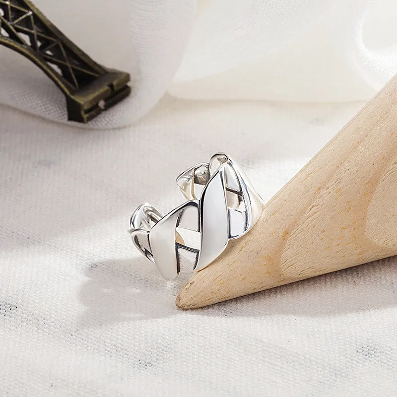 Új Divatos Ezüst Színű Kereszt Gyűrűk Nők Esküvői Férfi Ékszerek Gyűrűk Ujját Nagykereskedelmi Kép 5