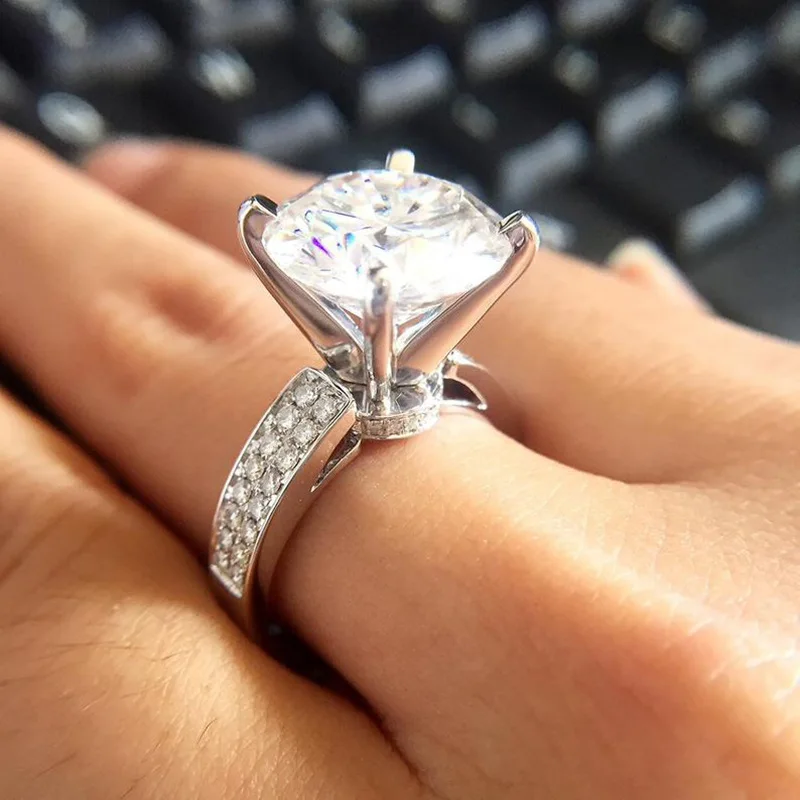 FFLACEL Üreges kétszínű Színű Gyűrű Hullám Köbméter Cirkon Gyűrű Női Divat Népszerű Strasszos jegygyűrűt a Nők Kép 5