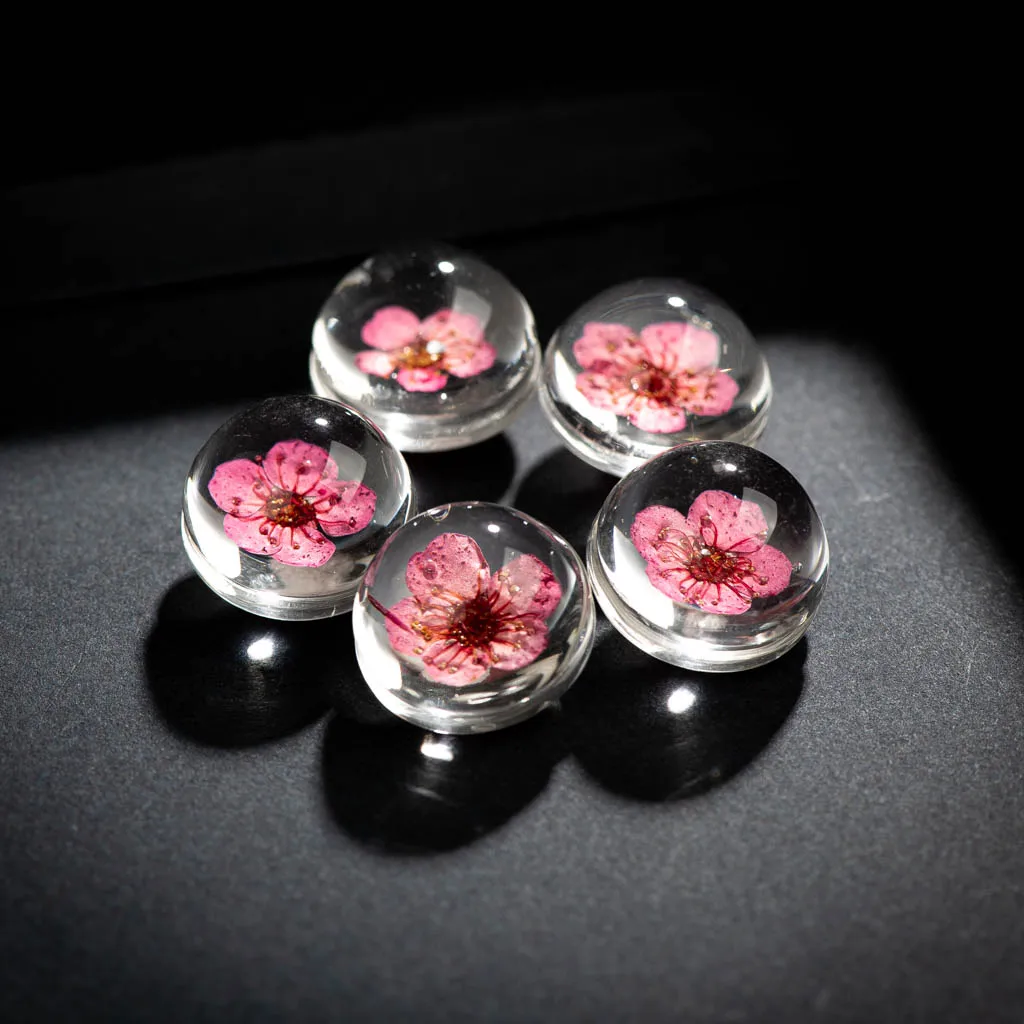 18#5db Színes Szárított Virágok Cabochon Üveg Gyöngyökkel Amulett Nyaklánc Bolitas Para Pulseras Joyeria Kézműves Kellékek, Ékszerek #XN298 Kép 5