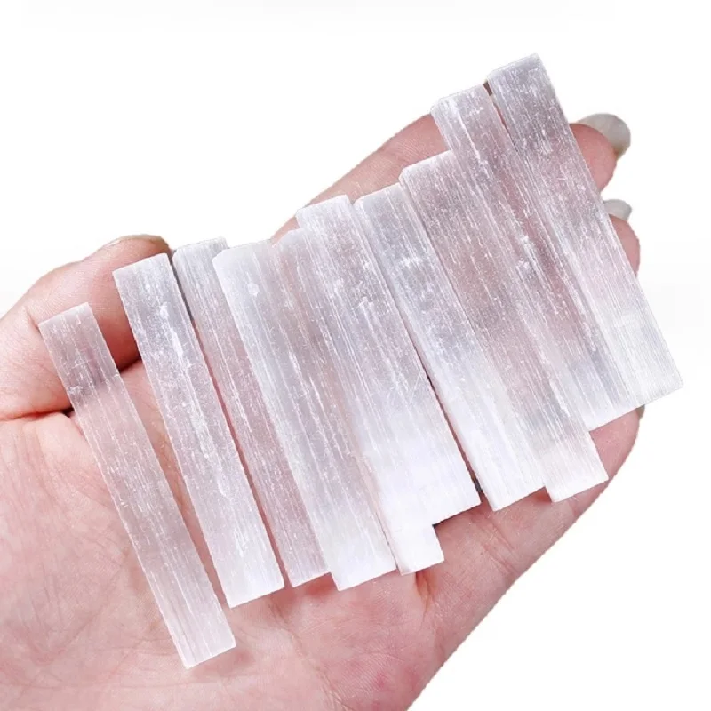 10pc Természetes selenite kristály rúd 10 db fehér kvarc darab durva ásványi minták gyógyítható kő Kép 5