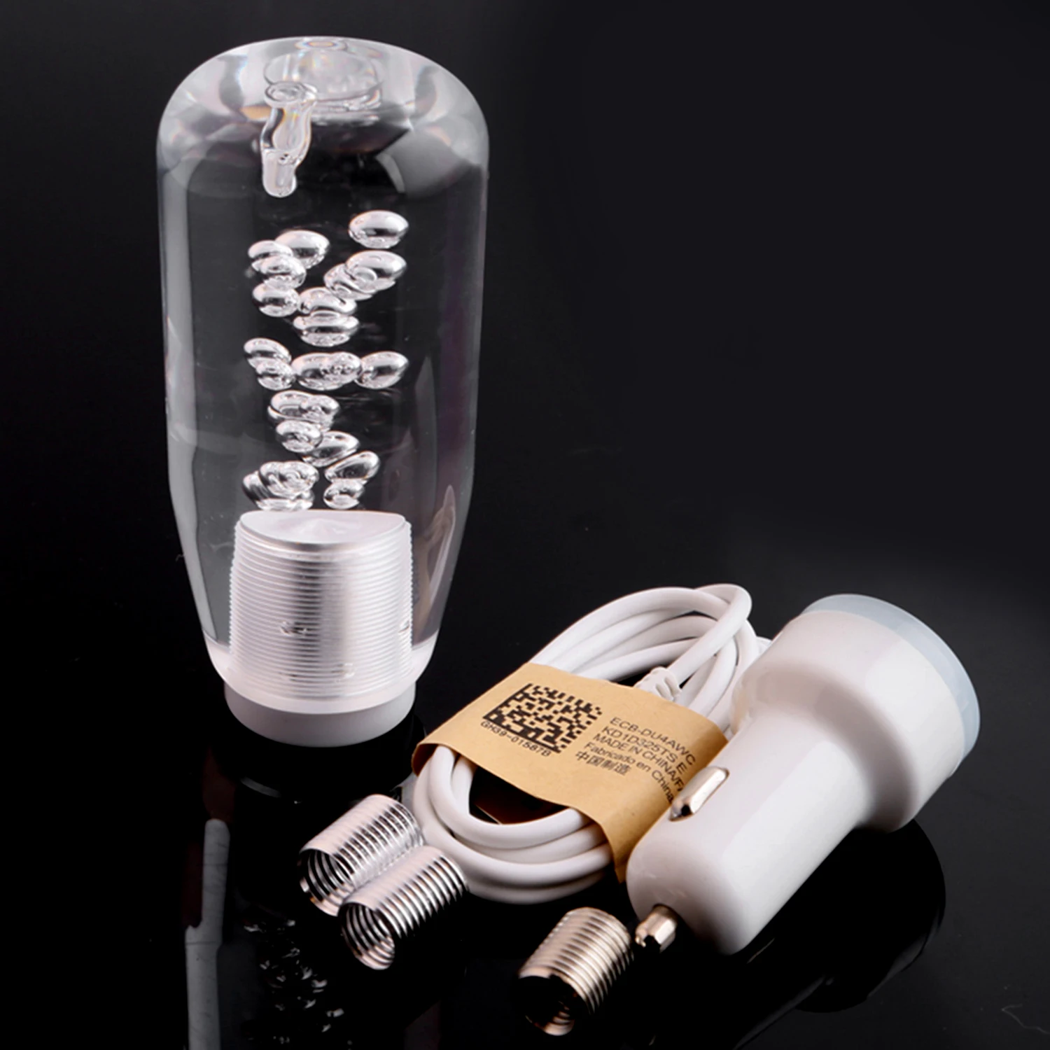 10/15/20/25 CM LED színváltó Kristály Buborék sebességváltási Gomb Kézi Váltó Bottal, 2 USB Töltő Kép 5