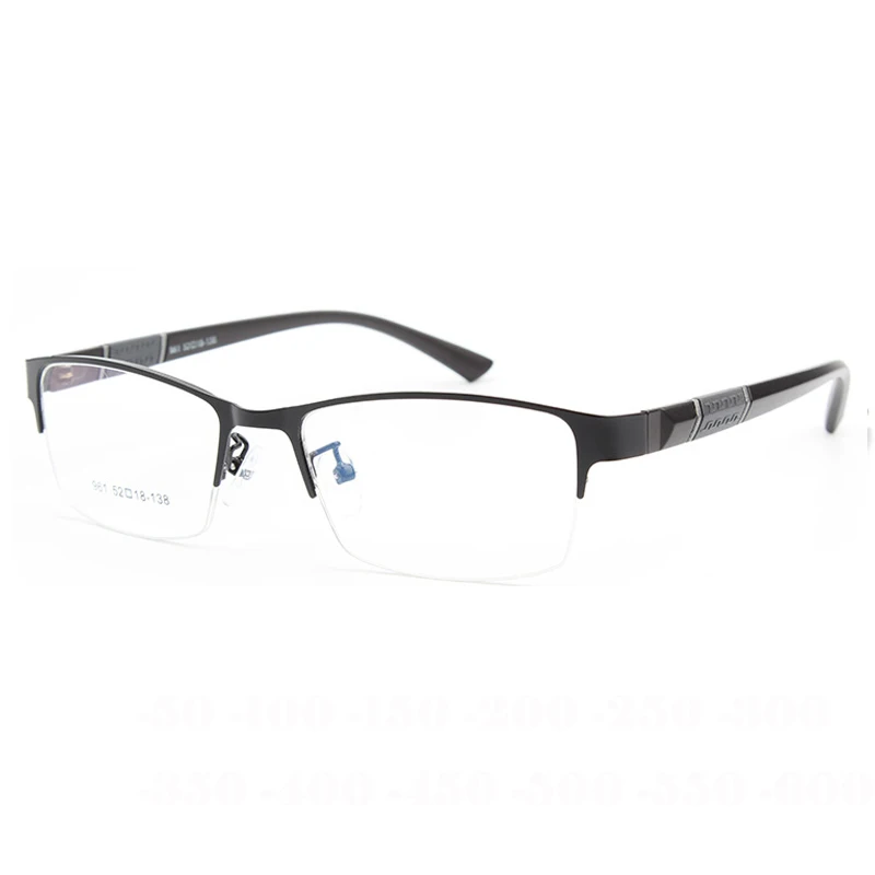 Divat Rövidlátás Szemüveges Férfi Ultrakönnyű HD Ereader Fém Négyzet alakú Keret, Rövidlátó, Szemüveges Nő Fekete Dioptria -0,5--6.0 olcsó Kép 5