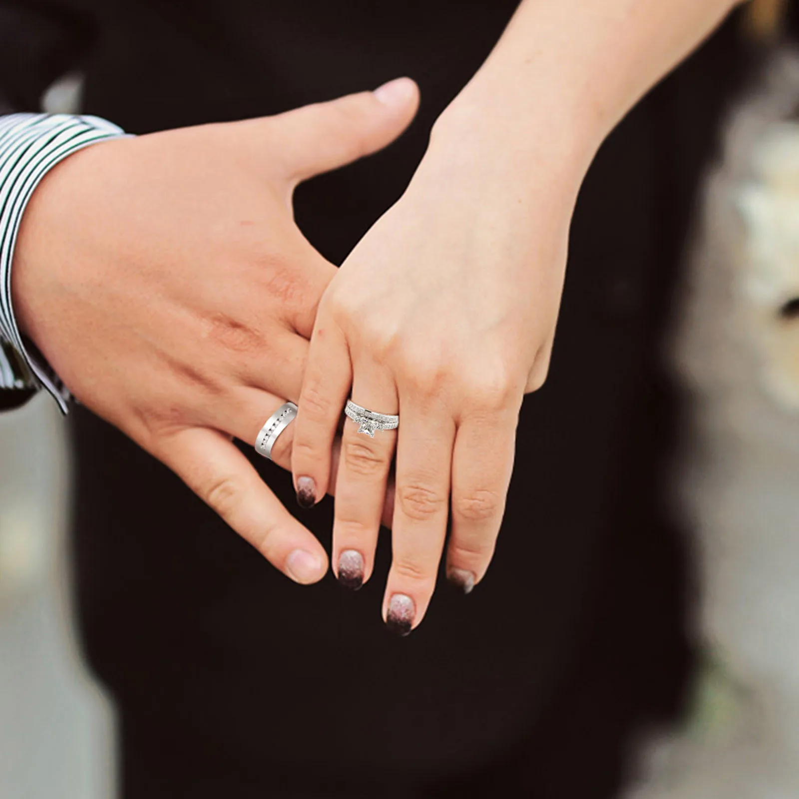 Ezüst Gyűrűk, Nők, Férfiak, Egyszerű Design Pár Gyűrű Divat Menyasszonyi Készletek Esküvői Jegygyűrű Ékszer Évforduló Tartozék Kép 5