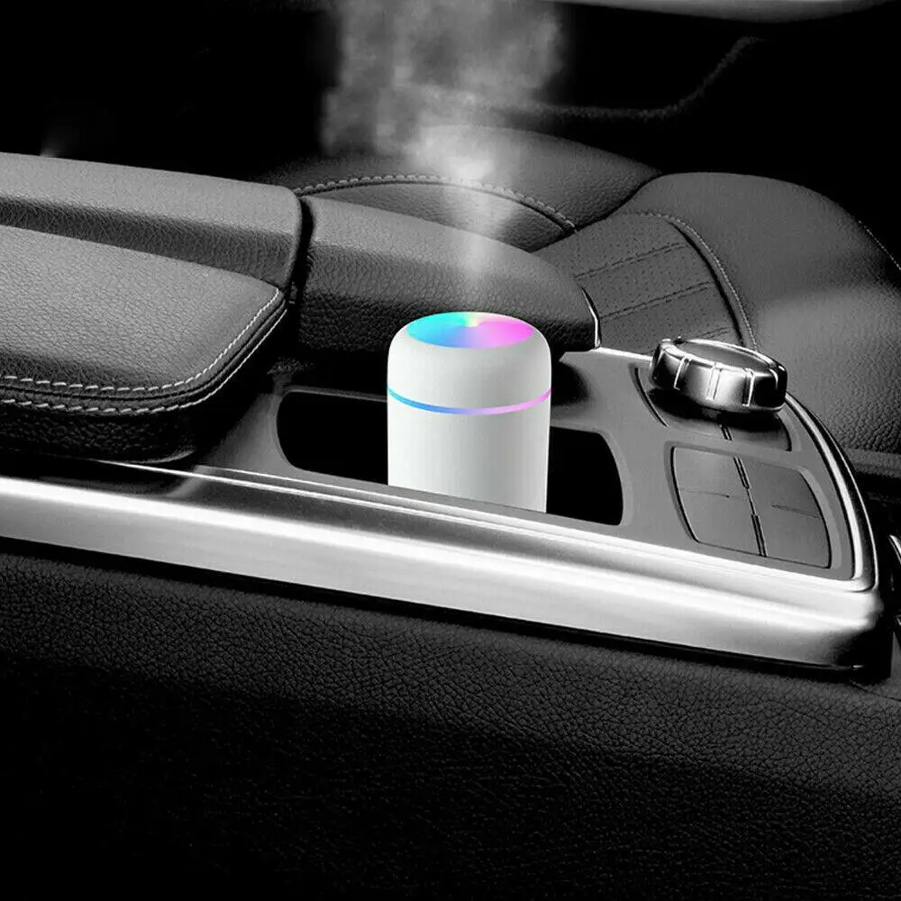 Hordozható 300ml Elektromos Levegő Párásító Aroma Olaj Diffúzor USB Hűvös Köd Permetező Színes Éjszakai Fény Haza Autó Kép 5