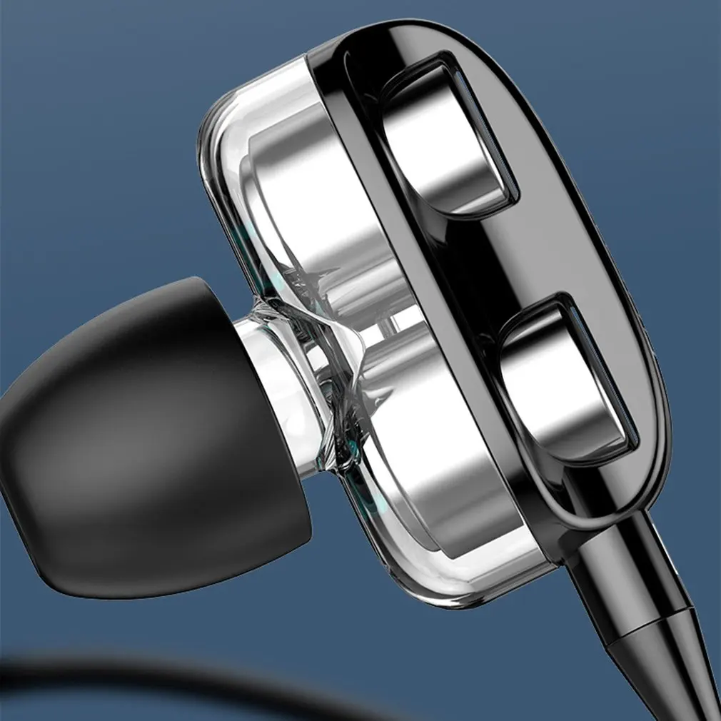 Fülhallgató, 3D Sztereó, Dual Driver Zenét Fülhallgató Erős Basszus HIFI Sport Fülhallgató Okos Telefon, Vezetékes Fejhallgató - Tuning Kép 5