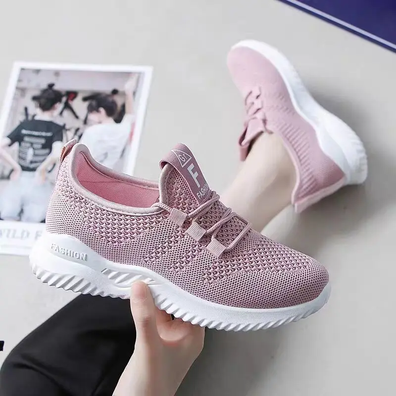 Új Cipők Comfort Nyári Lélegző Strassz Szilárd Csúszik a gyaloglást Sport Alkalmi Vulkanizált Cipő Zapatos De Mujer Kép 5
