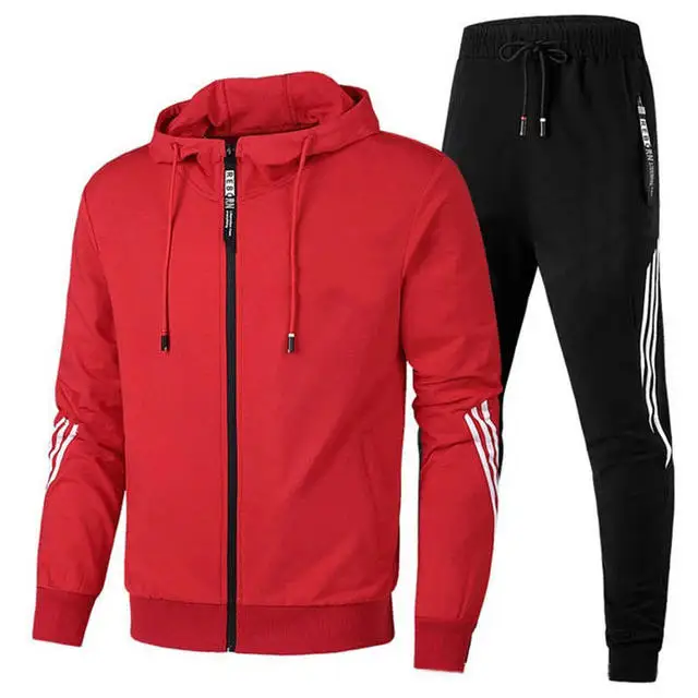 egyedi logó tréningruha férfi két darab készlet férfi ruhák zip jacket melegítő jogging sport ruha sweatsuits kocogók meghatározott sportruházat Kép 5