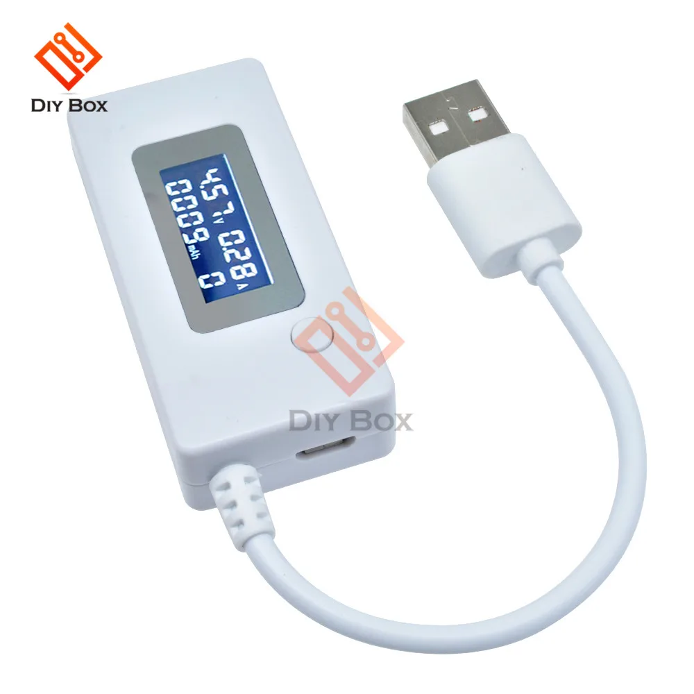 LCD USB Érzékelő Voltmérő Árammérő a Mobil hálózati Töltő Kapacitás Mérő Teszter Feszültségű Töltés Aktuális Monitor 3V-7V DC-3-7V Kép 5