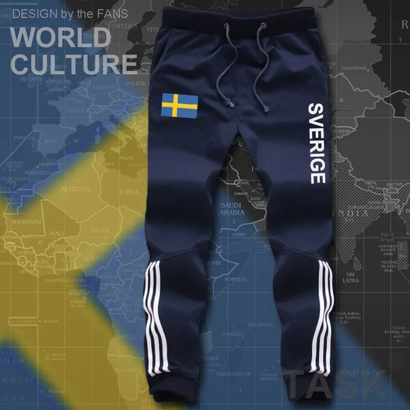 Svédország Sverige férfi sortok strand új férfi fürdőnadrág zászló edzés cipzáras zseb verejték levelet ruházat 2017 svéd Svéd SE Kép 5