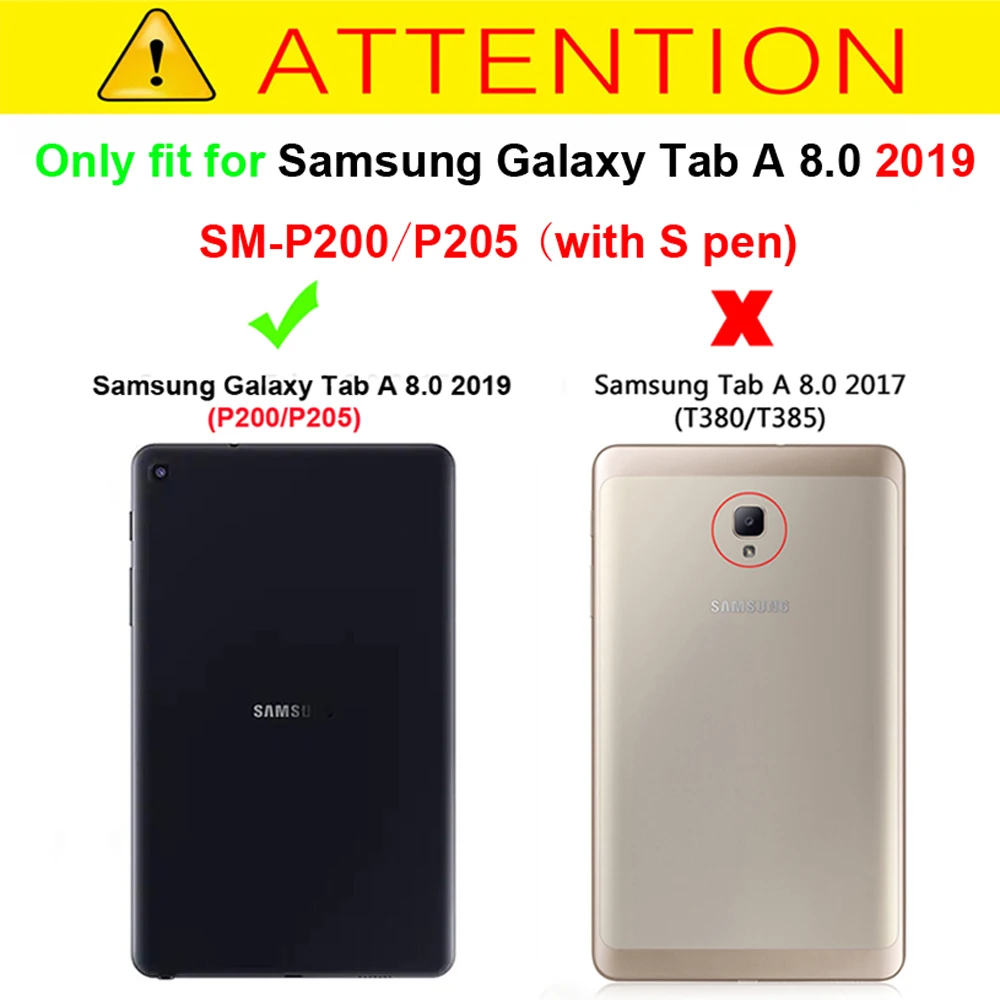 Állj Fedél Samsung Galaxy Tab Egy 8.0 P200 P205 SM-P200 SM-P205 S Pen 2019 8