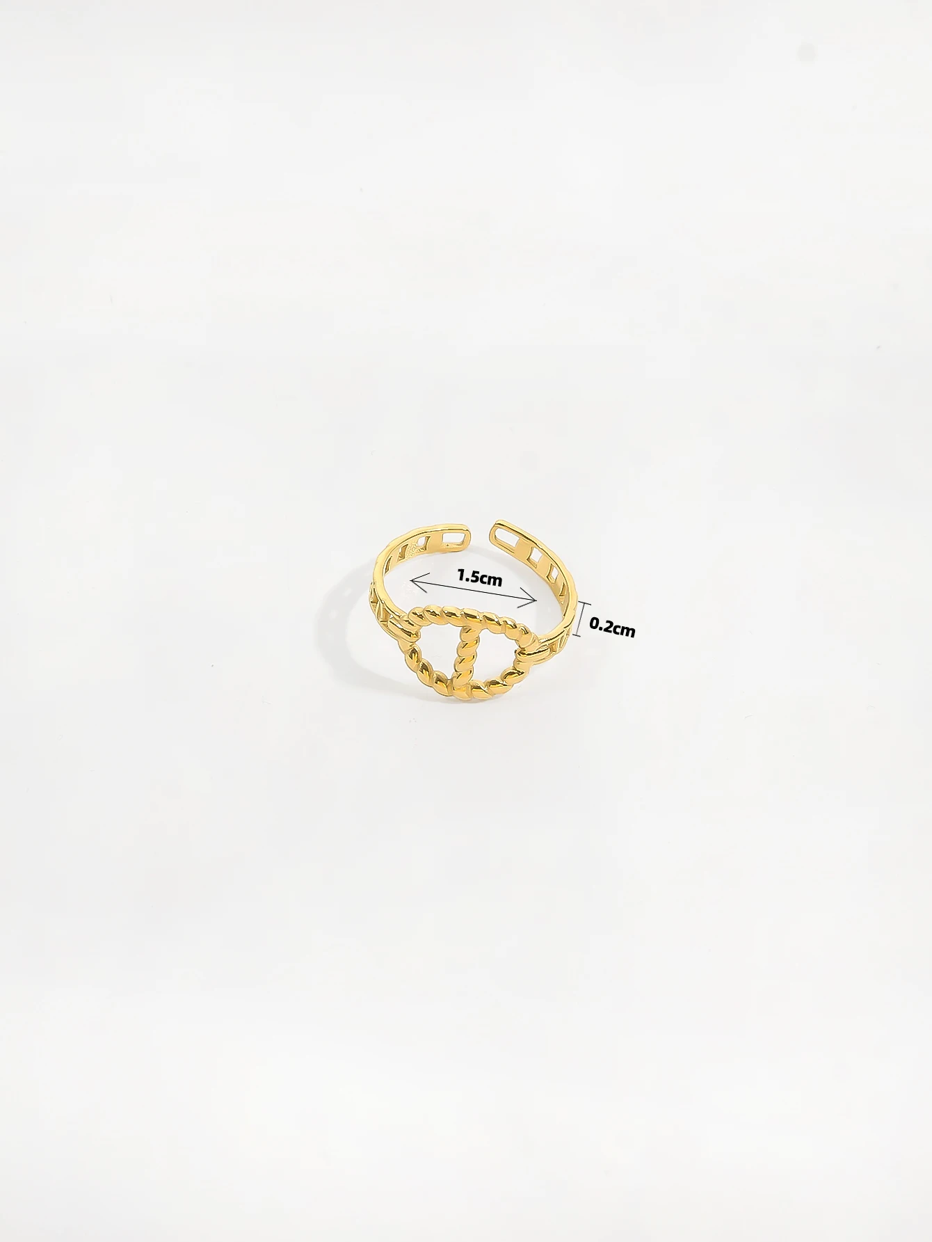 CARLIDANA 2021 Trendi Bijoux CD-Állítható Gyűrű Divat Üreges Disznó Orra Gyűrű Aranyozott Rozsdamentes Acél Ékszerek Nők Kép 5