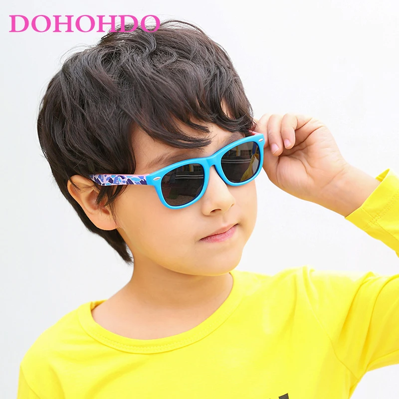 DOHOHDO Rugalmas Szilikon Gyermek Napszemüveg Polarizált Gyerekek Baba Biztonsági napszemüvegek Oculos De Sol UV400 Szemüveg Shades Csecsemő Kép 5