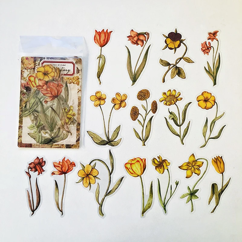 40 db Kristály Tinta Nagy Méretű Növények, Virágok Vízálló Dekorációs Matrica Kép 5