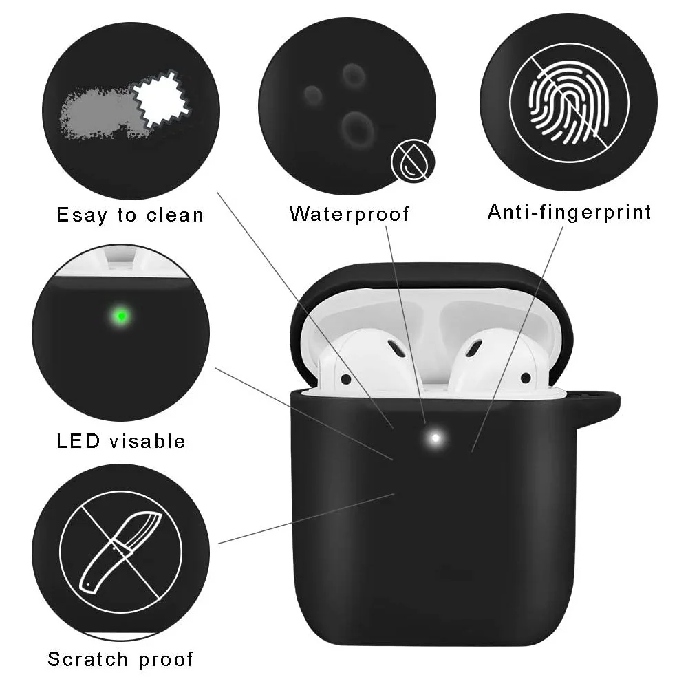 Puha Szilikon Esetekben az Apple AirPods 1. / 2. Generációs Vezeték nélküli Fülhallgató védőtok Fülhallgató Tartozékok Kép 5