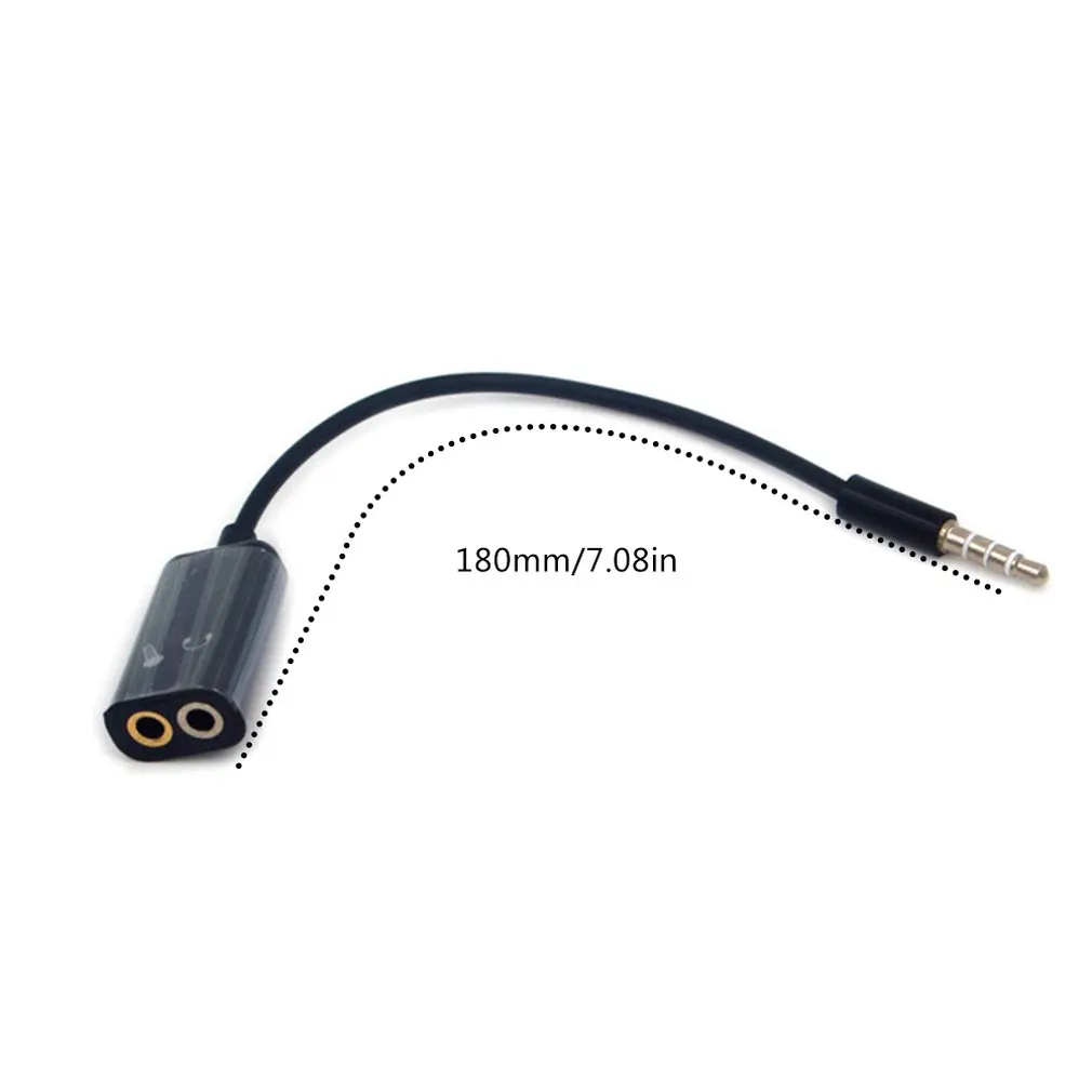 1 2 3,5 mm-es Sztereó Audio Splitter Férfi Fülhallgató Fülhallgató Mikrofon Adapter Kapcsolja be Vezeték Csatlakozó Átalakító Kép 5