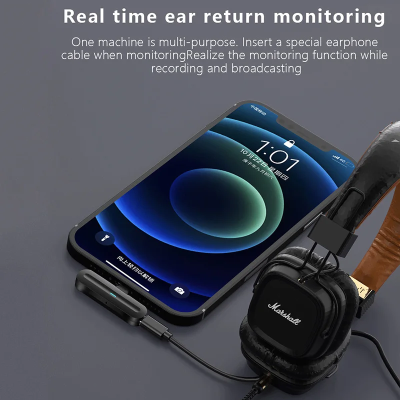 Vilips Hordozható Vezeték nélküli Mikrofon Mic, Audio Mikrofon Felvétel iPhone Android Mobil Telefon - Típus-C Kép 5