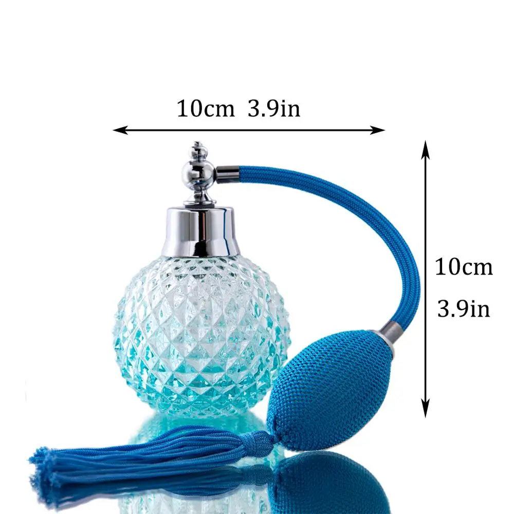 H&D Vintage Kék Üveg Üres Parfümös Üveg Arcszeszt Hosszú Spray Bojt Porlasztó Újratölthető Hölgy Ajándék, Luxus Sorozat 110ml Kép 5