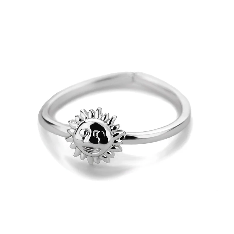 Szüreti Nap Arca Gyűrűk Nők Anillos Arany Ezüst Szín Rozsdamentes Acélból Készült Pár Gyűrű Férfiak Gótikus Ékszer Esztétikai Esküvői Ajándék Kép 5