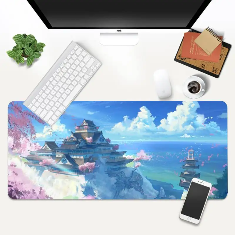 Anime táj Billentyűzetek Mat Gaming mousepad Asztal Mat Animáció XL Nagy Gamer Billentyűzet PC Pult Mat Takuo Tabletta Mousepads Kép 5