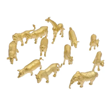 1 Állítsa Szimuláció Állat Díszei Mini Szimuláció Kézműves Állati Modellek (Arany) 1