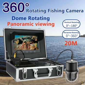 10 Hüvelykes 20m Víz alatti Halászat Videó Kamera halradar IP68 Vízálló 20 Led 360 fokban Forgó Kupola Forgó Panorámás vie 1
