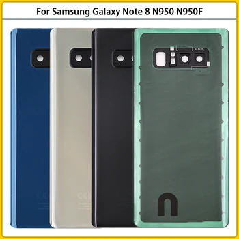 10DB Samsung Galaxy Note 8 N950 N950F Akkumulátor hátlap Hátsó Ajtó 3D-s Üveg Panel Note8 Ház Esetben a Kamera Lencséje Cserélje ki 1