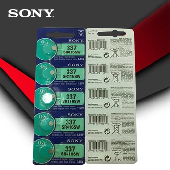 10db Sony 100% Eredeti 337 SR416SW 1.55 V Ezüst-Oxid Óra Akkumulátor SR416SW 337 Gomb, gombelem JAPÁNBAN KÉSZÜLT 1
