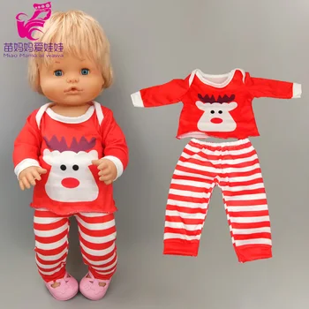 16 inch Nenuco baba ruhák piros mikulás pizsama szett illik 38cm Ropa y su Hermanita baba ruhák 1