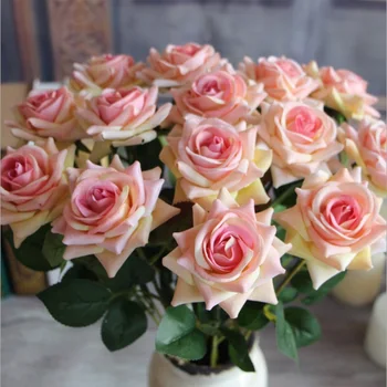 1db Selyem Rózsa Mesterséges Virág Ősszel Élénk Hamis Csokrok Otthoni Esküvői Dekoráció Fesztivál Kellékek Váza Dekoráció Hamis Virágok