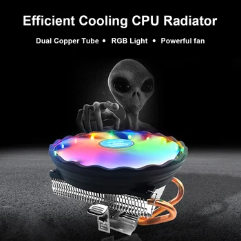 2 Hő Csövek CPU-Hűtő RGB 120mm Ventilátor, Low Profile Számítógép Levegő Hűtő Radiátor az AMD AM3+ AM2 AM3+ AM2 FM2 FM1 LGA Socket