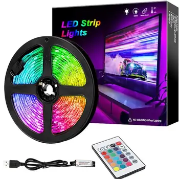 2835 5050 LED Szalag Távirányítóval RGB USB Infravörös Rugalmas Dekoráció Háttérvilágítás Lámpa Világító String TV 1