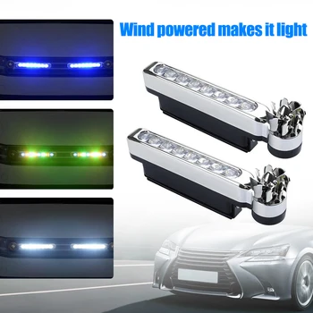 2db Autó Dekoratív Lámpák, Energia-Megtakarítás, valamint a Környezetvédelmi Szél Működő LED Autó Nappali menetjelző Lámpák 1