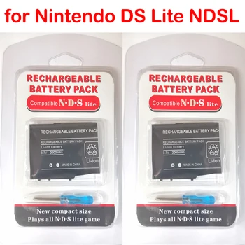 2db/sok 2000mAh 3.7 V-os Újratölthető Lítium-ion Akkumulátor Csomag Nintendo DS Lite NDSL DSL Csere Elemeket Csavarhúzó 1