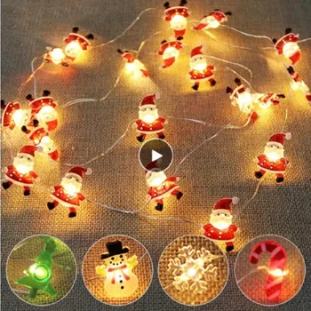 2M Mikulás, karácsonyfa LED String Fények Garland Hópelyhek Karácsonyi Dekoráció Otthon Tündér Fény Új Évben Karácsony 1