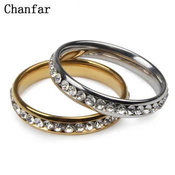 316L Rozsdamentes Acél Gyűrű, Arany Színű Strasszos Burkolt Gyűrűk Karácsonyra Női & Férfi Gyűrű Ajándékok