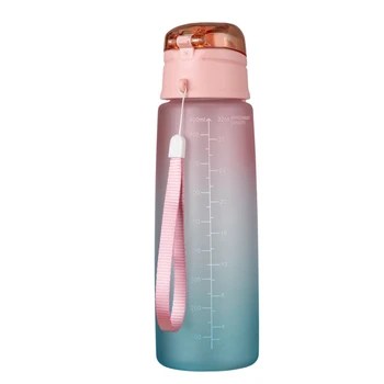 32Oz Fitness Víz Üveg Időt Jelölő BPA Mentes Nagy Kapacitású vizeskancsó a Tornaterem, Szabadtéri Irodai Munka Gradiens 1